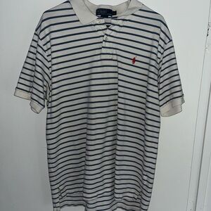 Polo by Ralph Lauren White and Blue Striped Polo Shirt